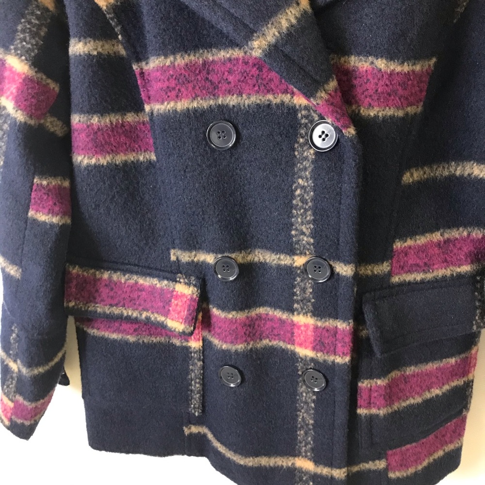 Host Pick Double Breasted Plaid Jacket Euc White … - image 5